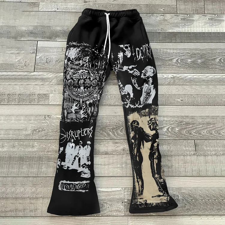 Sopula Art Collage Print Street Casual Sweatpants