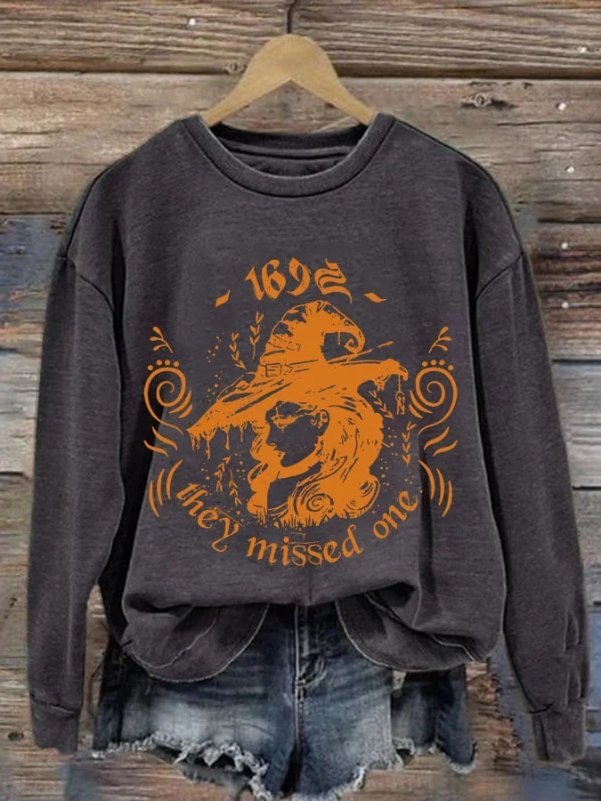 Women's Vintage 1692 They Missed One Salem Print Sweatshirt