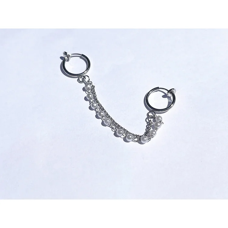 ATEEZ HONG JOONG ホンジュン センイル ピアス ATEEZ Hong-Joong Pearl Chain Earrings