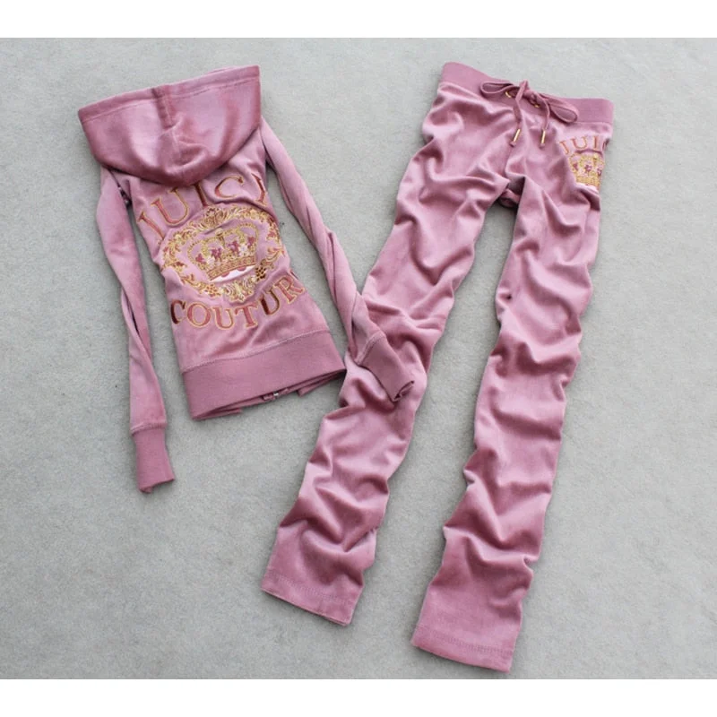 Toloer Toloer Piece Casual Velet Tracksuit Women's Sets Hooded Long Sleeve Women Zipper Suit Spring Fall Letter Pattern Sport Pants 1215-1-Outfit Ideas