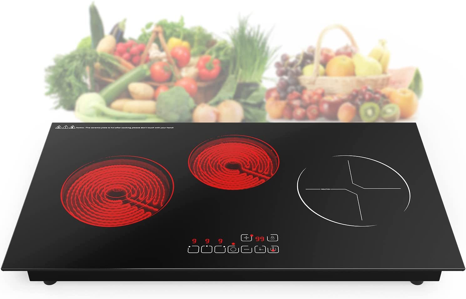 Electric Cooktop with 3 Burners