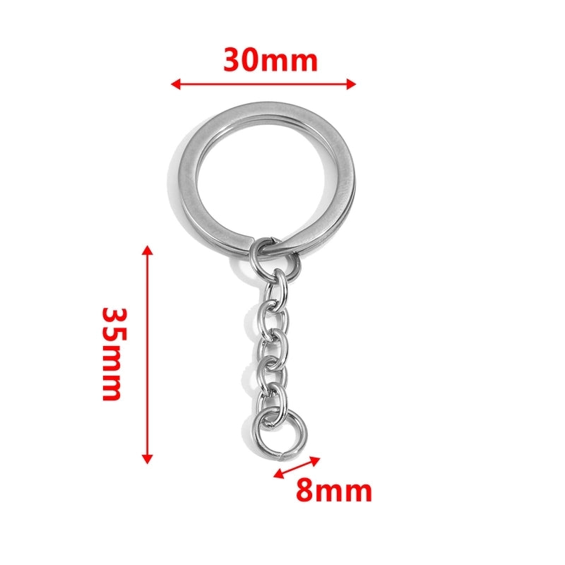 5 PCS/Package 25*35mm 30*35mm Stainless Steel Solid Color Polished Keychain Accessories