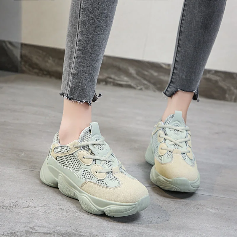 Stylish Brand Chunky Sneakers Women Fashion 2021 Trend Purple Summer Shoes Outdoor Jogging Sneakers Mesh Breathable Casual Shoes