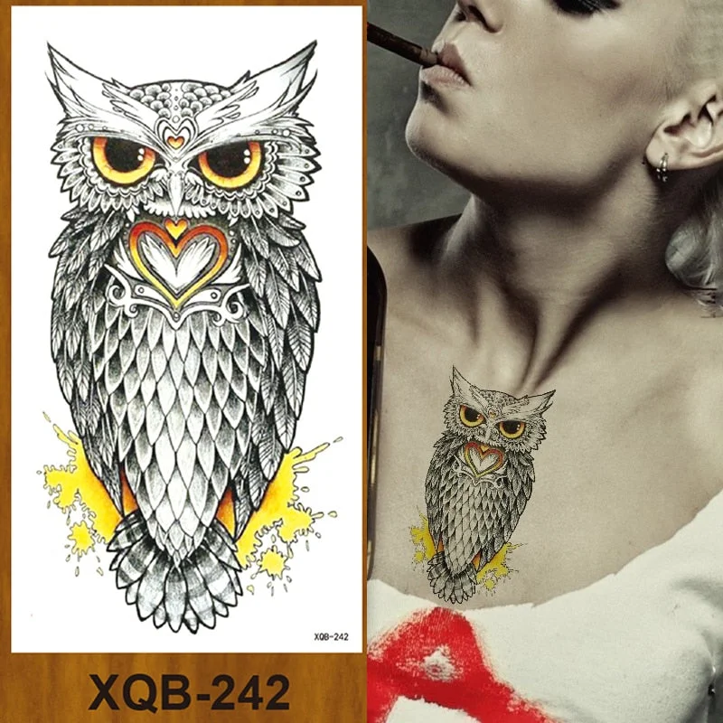 Temporary Tattoo Stickers Woman Girl Arm Chest Neck Ankle Fake Tatoo Flower Cute Flower Fox Owl Elephant Deer Horse Hummingbird