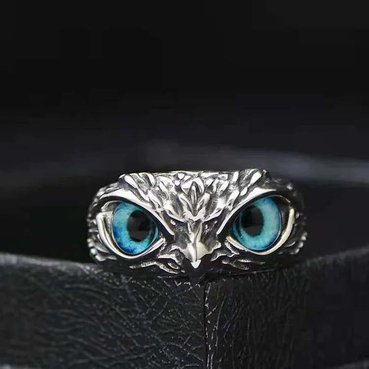 Demon Eye Owl Ring Adjustable Verceri