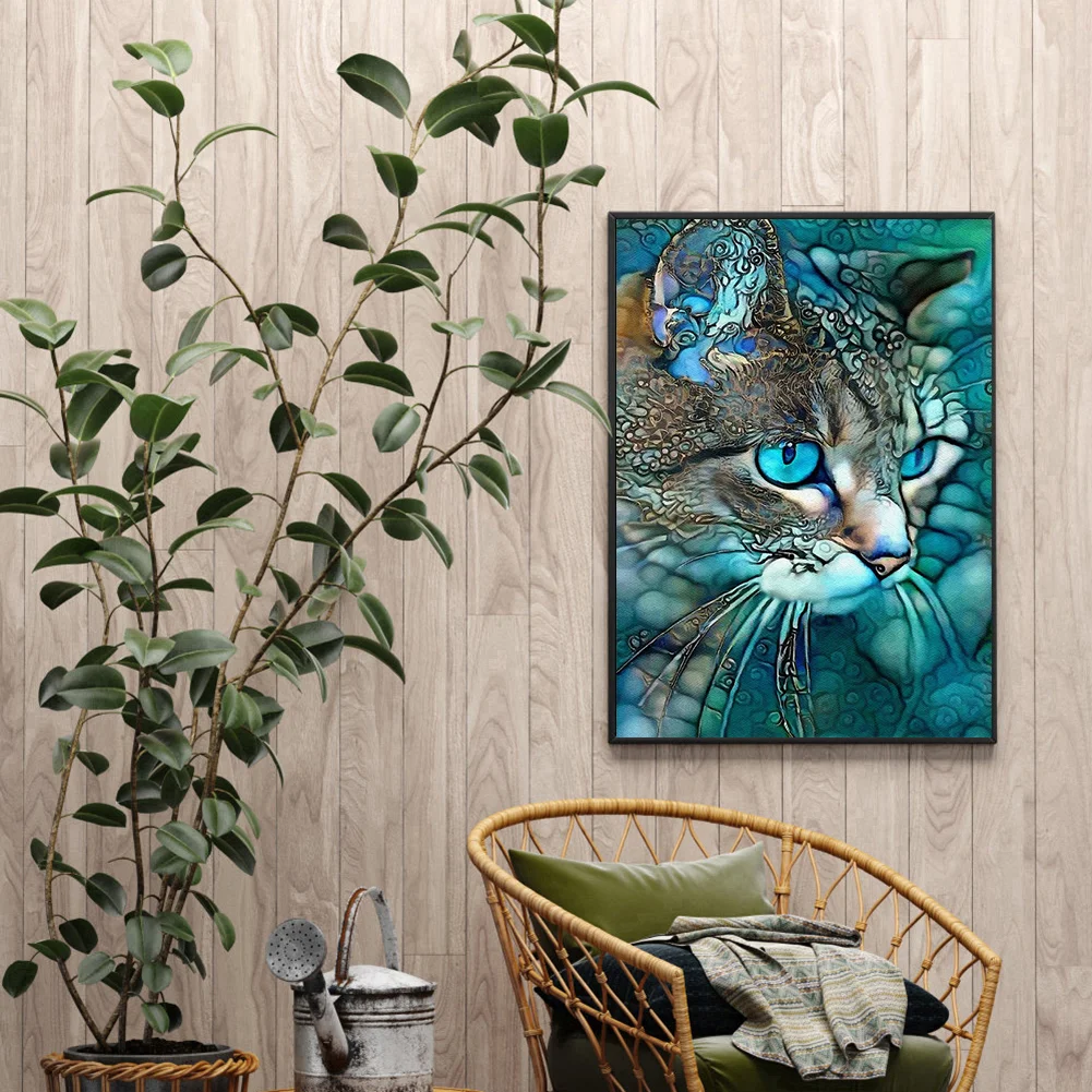 11CT Full Stamped Cross Stitch - Cat(Canvas|36*50CM)