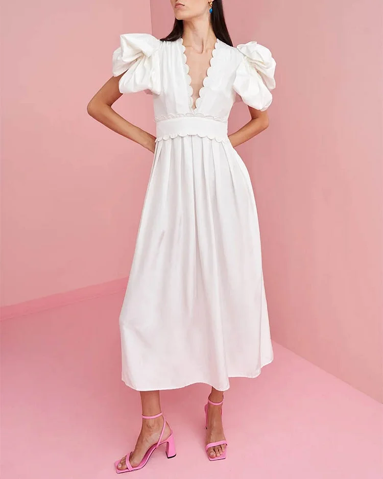 Ladies casual fashion solid color dress
