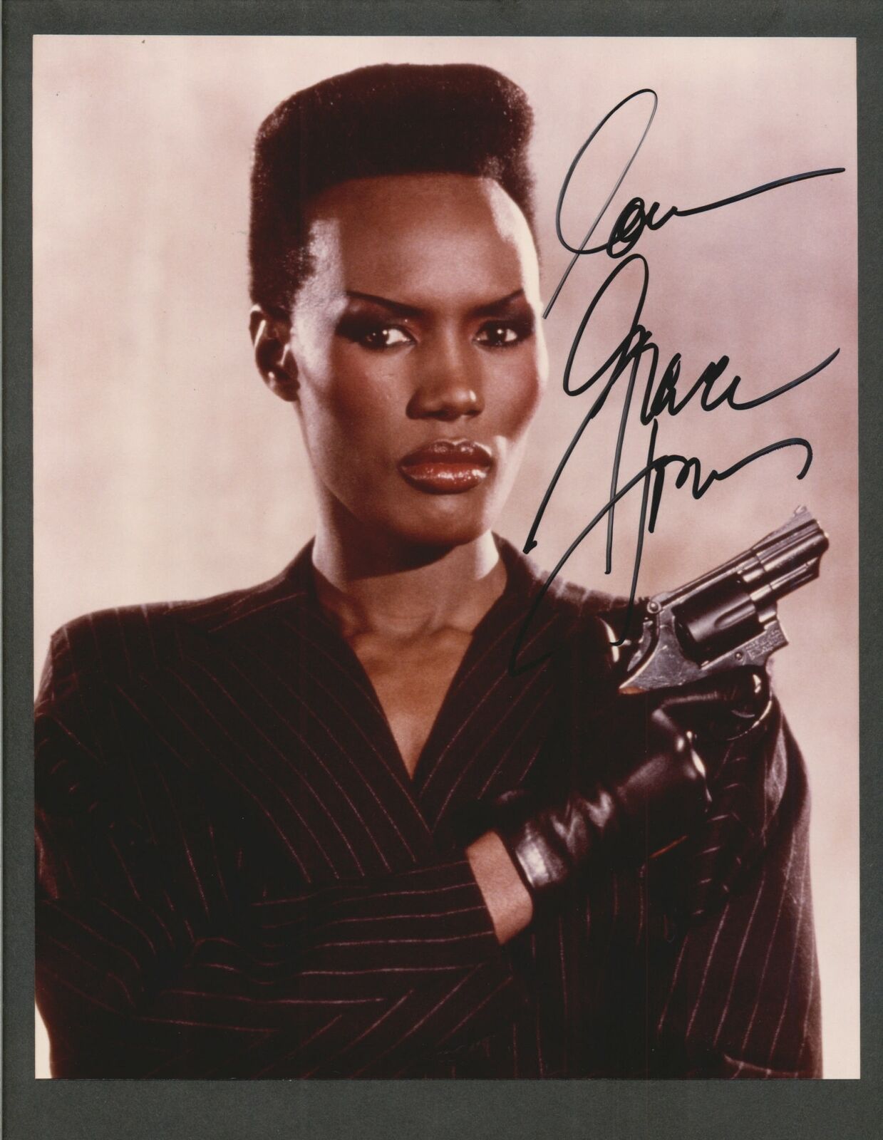 Grace Jones - Signed Autograph Color 8x10 Photo Poster painting - A View to a Kill