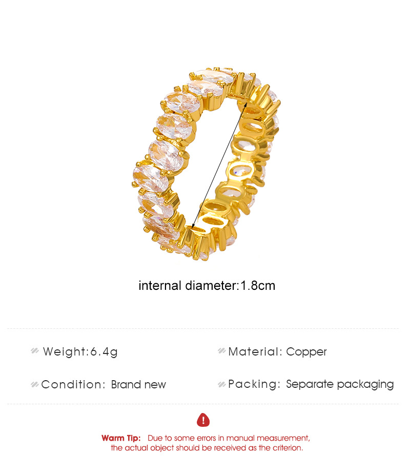 Oval Zirconia Gold-Plated Ring