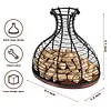 Wine Cork Holder Wine Stopper Container Decanter Shaped Wine Cork Collector Cage Cork Storage with Wooden Bottom Wine Lover Gift Kitchen Decor