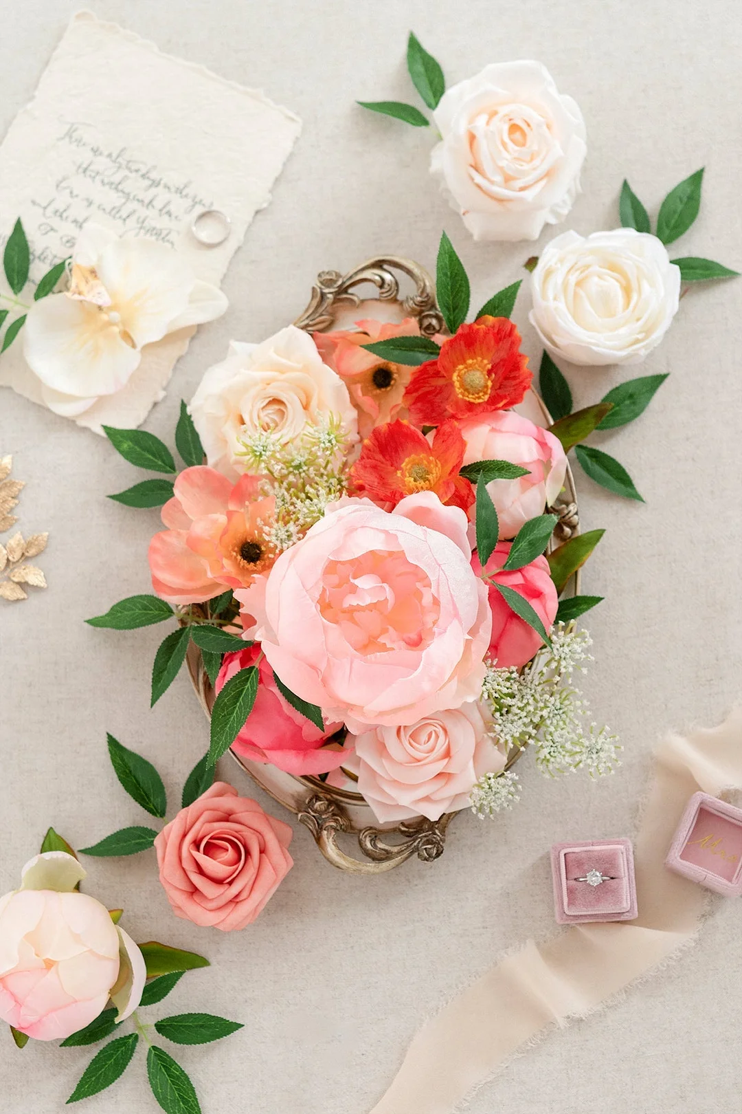 Natural Touch Peony Designer Flower Boxes