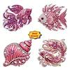 4pcs DIY Pink Sea Fish Diamond Painting Brooch