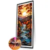 5D DIY Full Round Stained Glass Partial AB Diamond Painting Girl Beast 35x35cm (B)