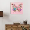 Flower Butterfly Art Diamond Painting Kit for Adults Home Decor 25x25cm With Frame