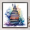 >SALE<Full Embroidery Eco-cotton Thread 11CT Printed Book Stack Cross Stitch 60x60cm