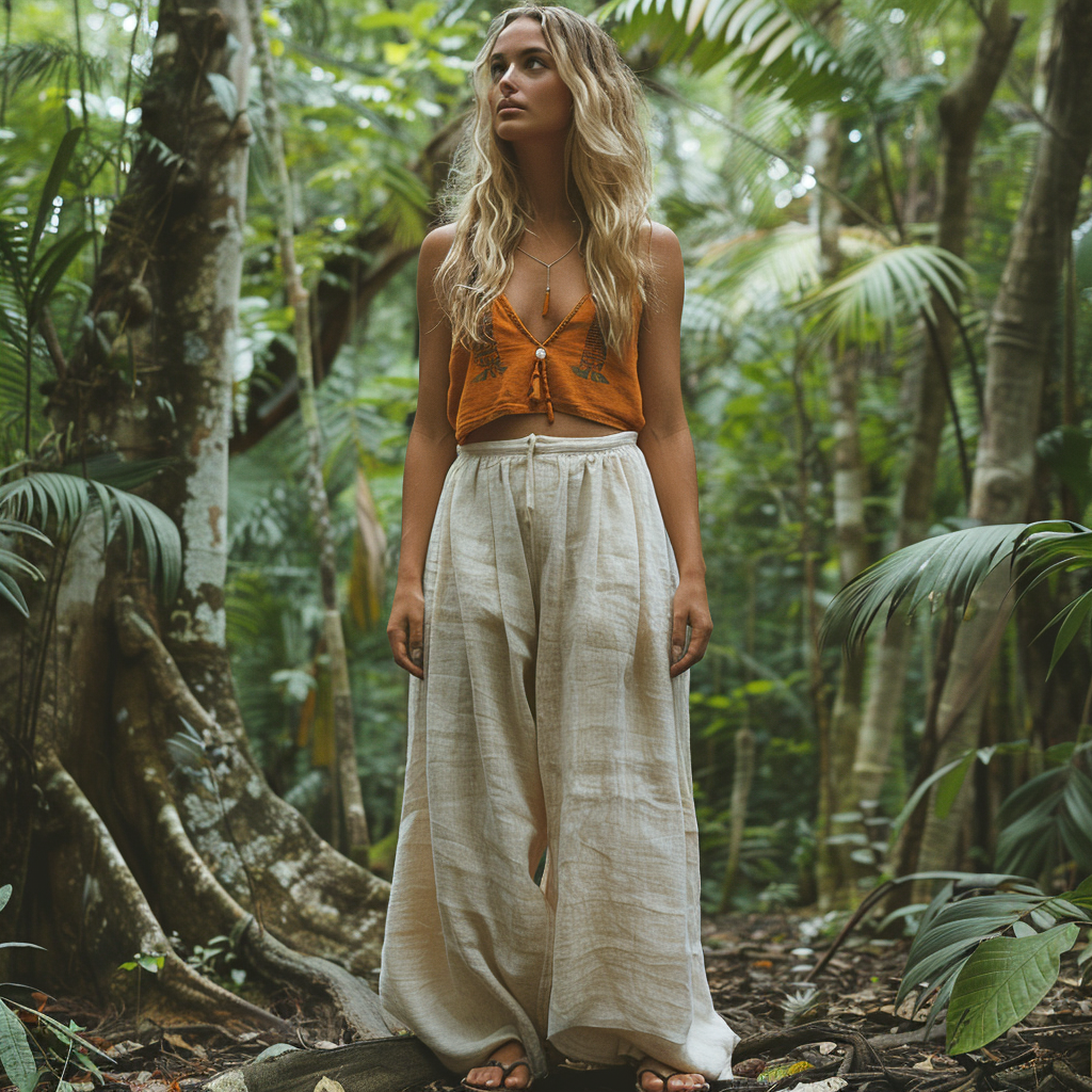 Women - Casual Linen Pants-inspireuse