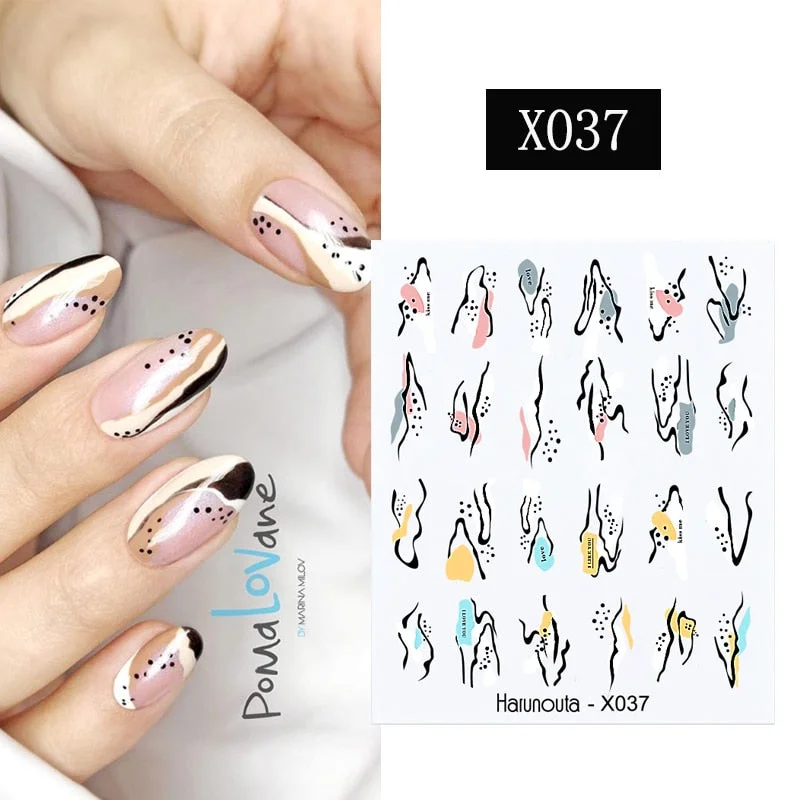 Harunouta Purple Lavender Floral Nail Art Water Decals Stickers Flower Leaves Nail Art Transfer Slider For Nails DIY Decoration