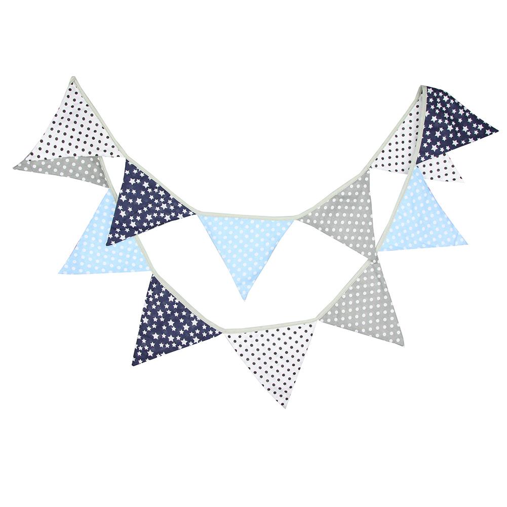 

12 Flags 3.2m Dots Print Pennant Flag Bunting Wedding Festival Decor Banner, 501 Original