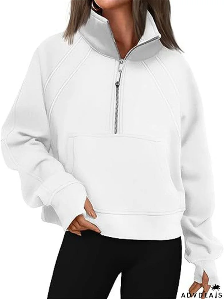 Women's 1/2 Zip Pullover Hooded Sweatshirts