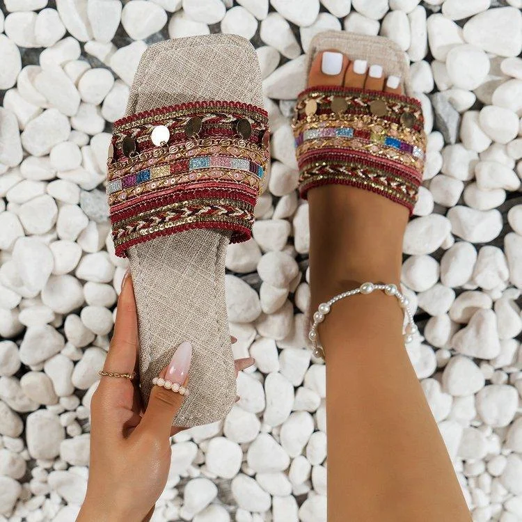 Women's Plus Size Bohemian Flat Sandals