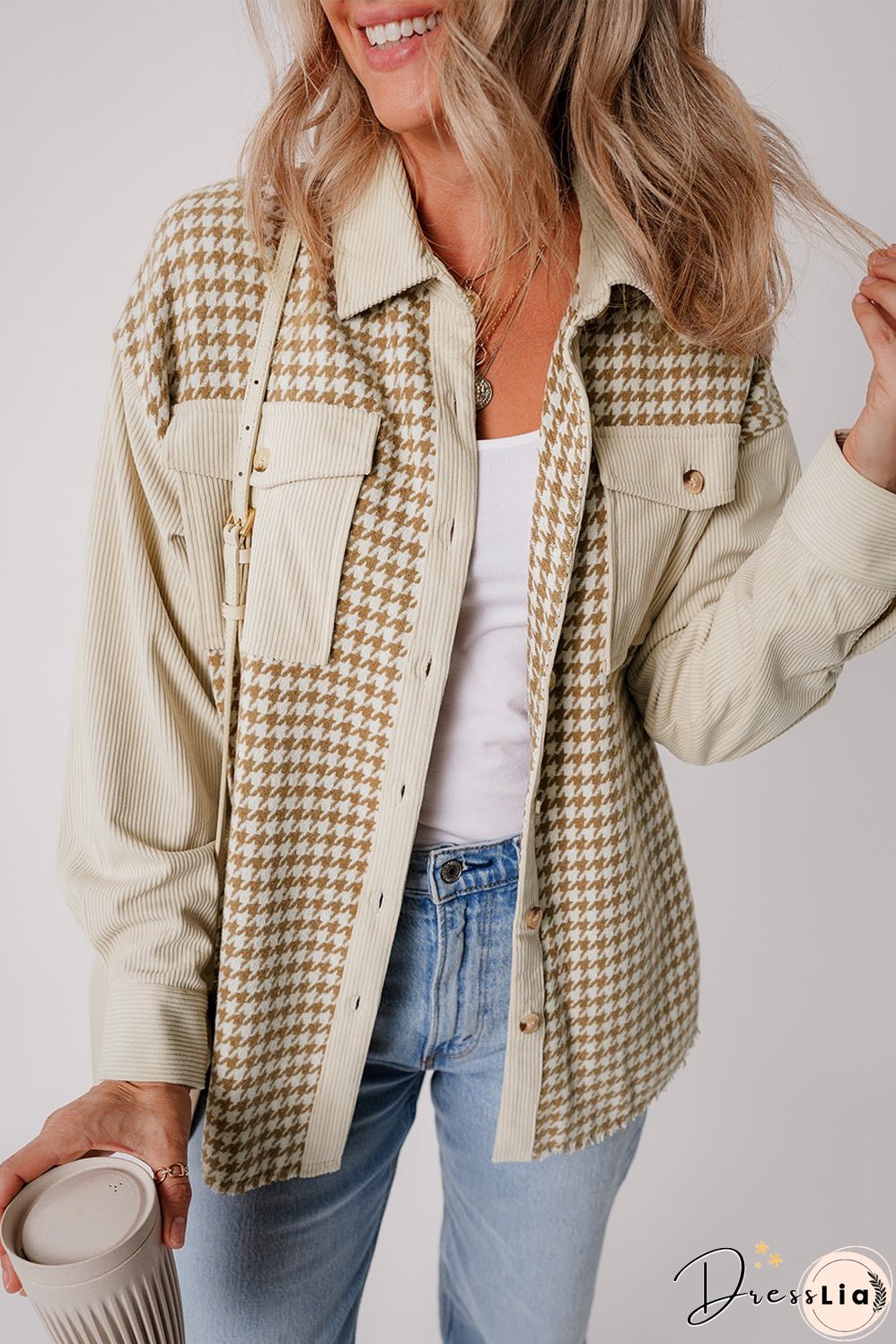 Houndstooth and Corduroy Shacket