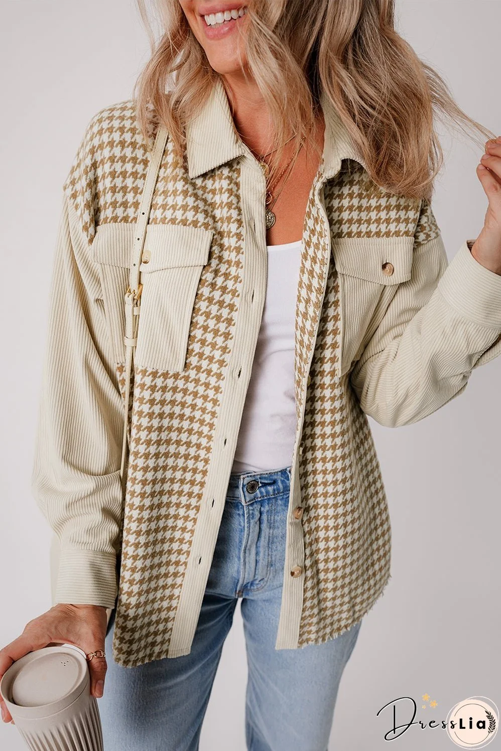 Houndstooth and Corduroy Shacket