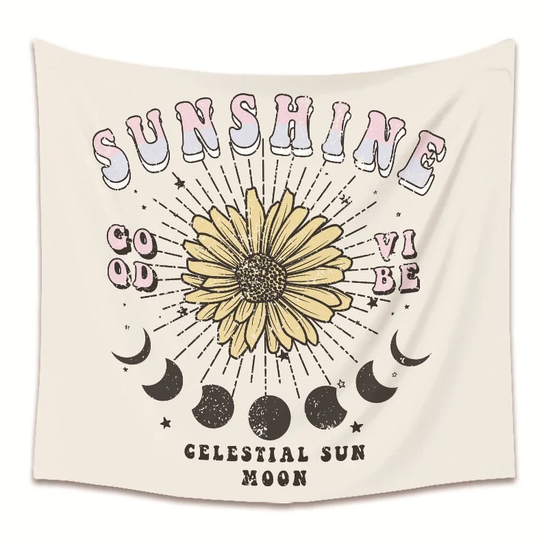 ins Simple Sun Moon Butterfly Series Tapestry Bohemian Background Cloth Small Fresh Wall Cloth Tapestry Creative Abstract Art