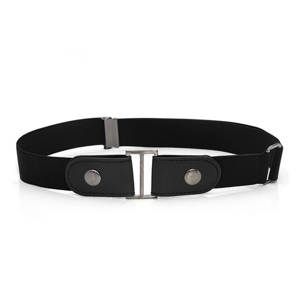 

Genuine Leather Slim Elastic Belt Invisible Buckle-Free Band Unisex (Black), 501 Original