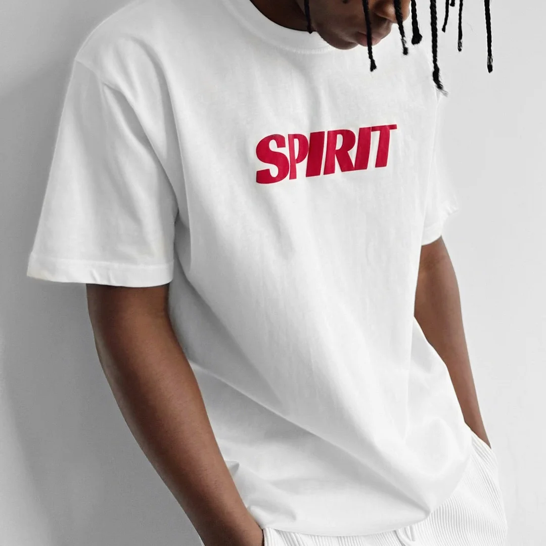 Fashionable Peace Dove Lettering Print Unisex T-shirt