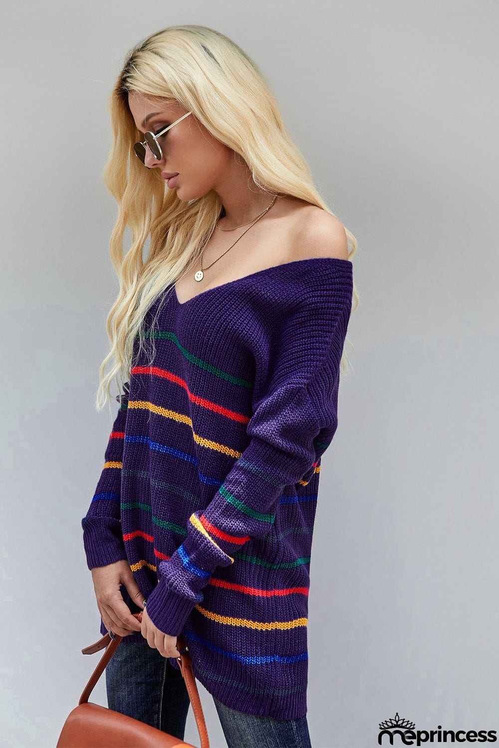 Multicolor Striped Knit Sweater