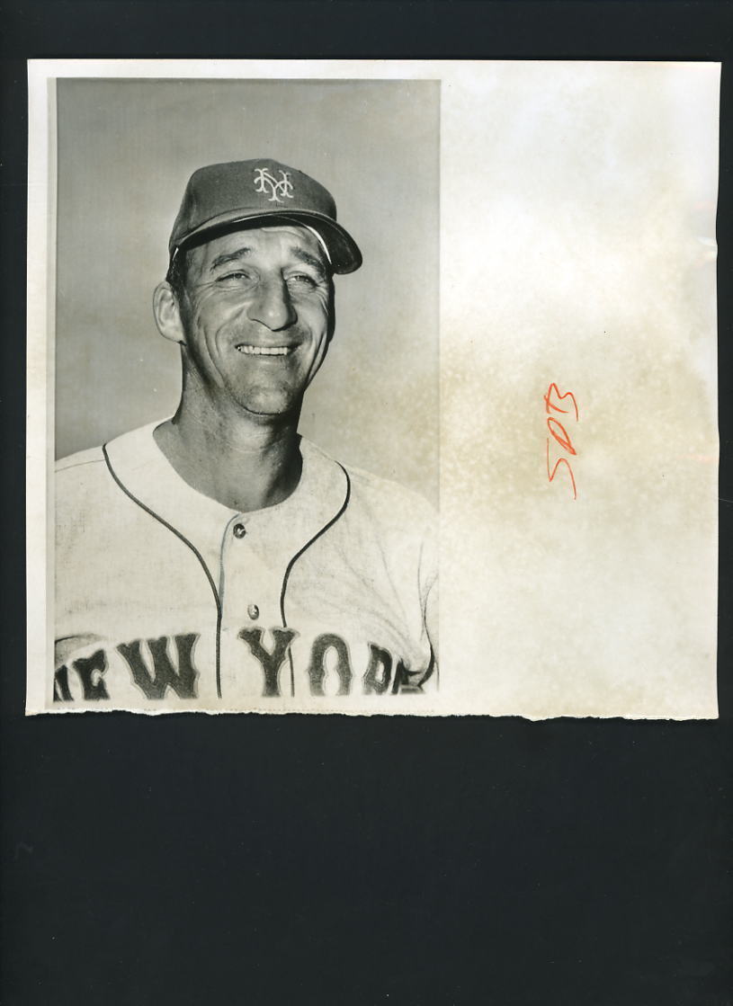 Warren Spahn signs with the New York Mets 1965 Press Photo Poster painting