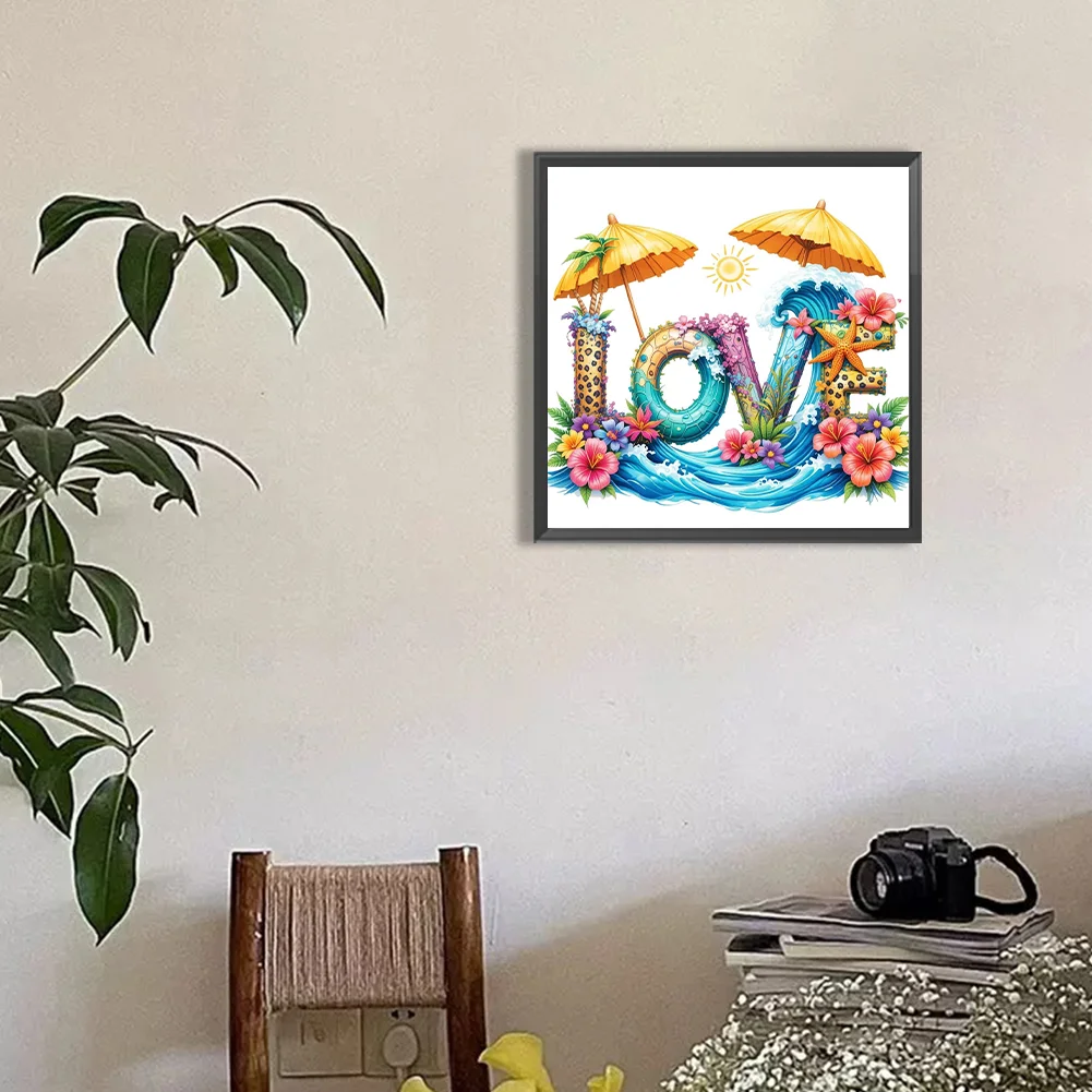 Diamond Painting - Full Round Drill - Summer Beach Love(Canvas|30*30cm)