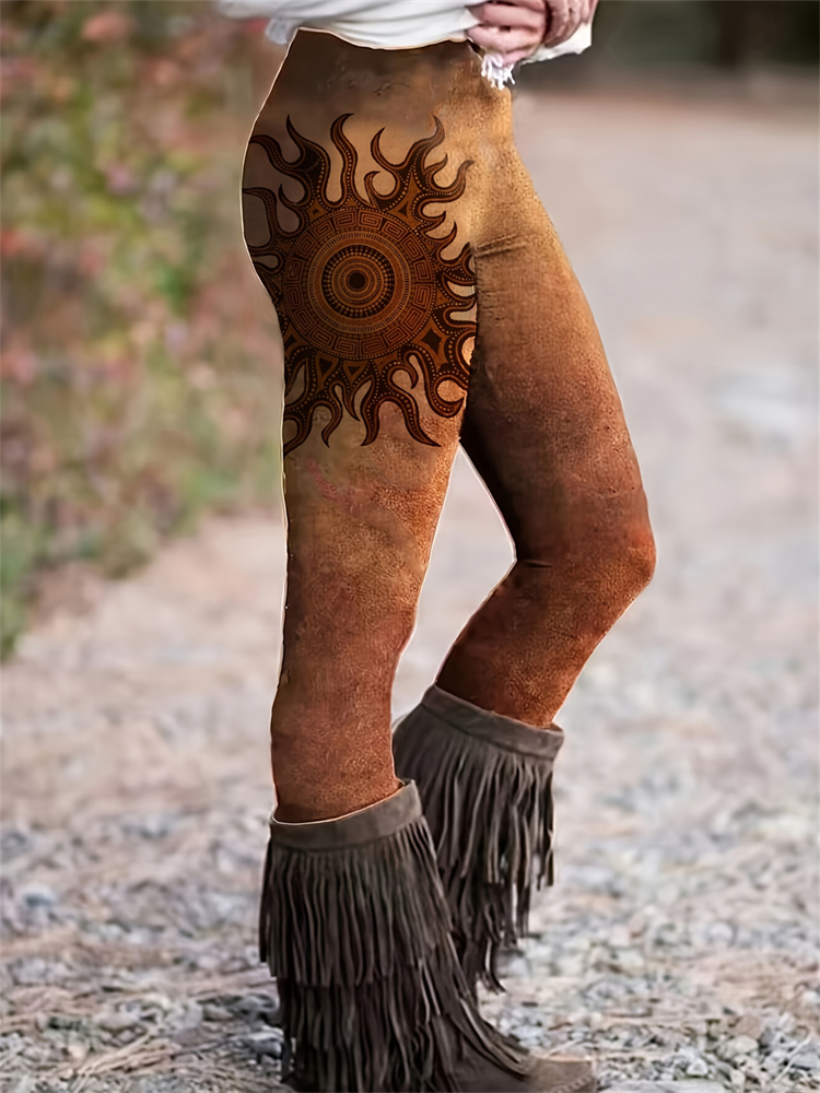  Sun Print Skinny Leggings Westsshops