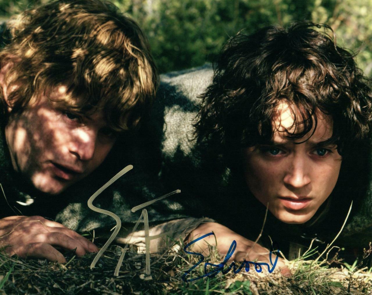 Elijah Wood Sean Astin signed 8x10 Photo Poster painting pic autographed good looking plus COA