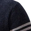 💥2025 New Arrivals!Casual Men's Slim Fit Stand Collar Color Block Fleece-Lined Knit Cardigan Sweater Autumn and Winter Thick Fleece-Lined Stylish Cardigan Sweater