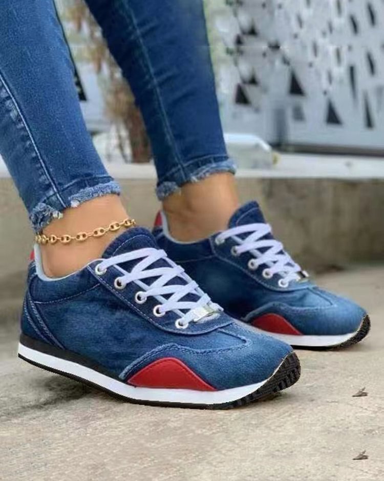 Casual Sports Outdoor Denim Running Shoes Large Size