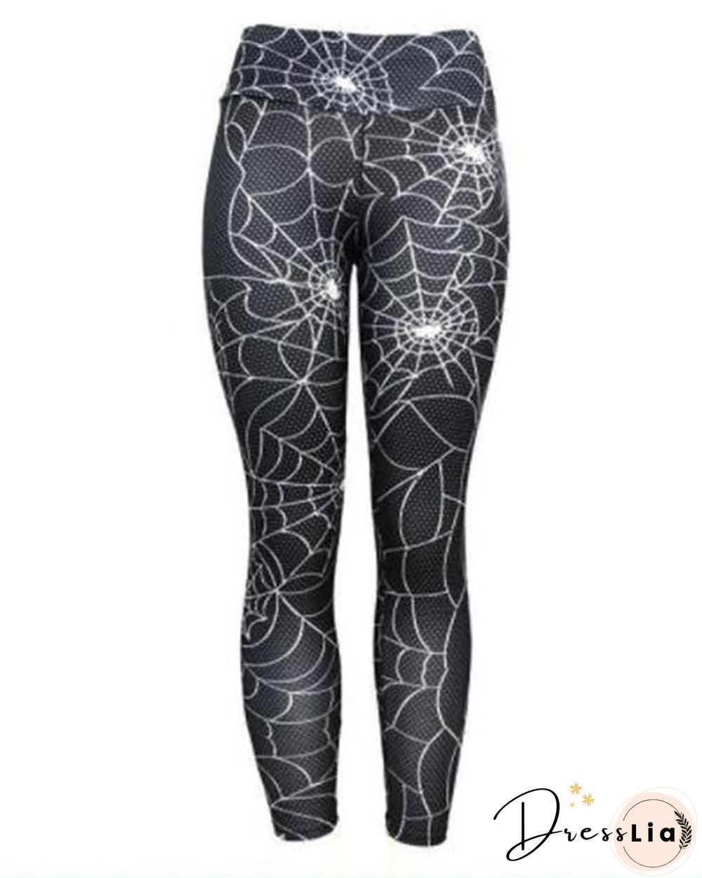Mid-Waist Spiderweb Fitness Legging Yoga Pants