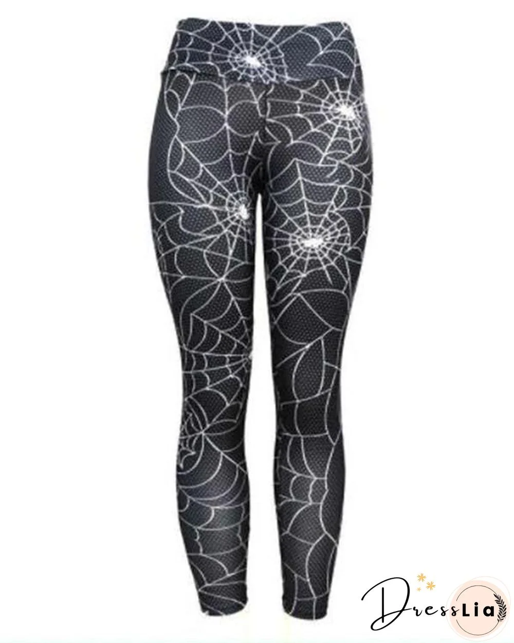 Mid-Waist Spiderweb Fitness Legging Yoga Pants