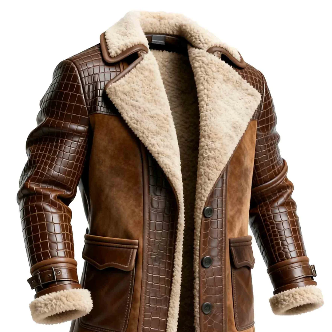Men's Fleece Shearling Coat-inspireuse