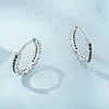 925 Sterling Silver Hoop Earrings with Hypoallergenic Shiny Zircon Embellishments