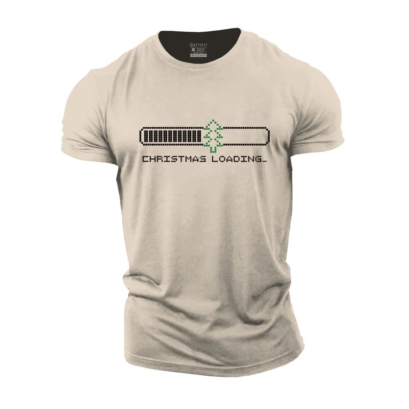 Cotton Christmas Loading Men's T-shirts tacday