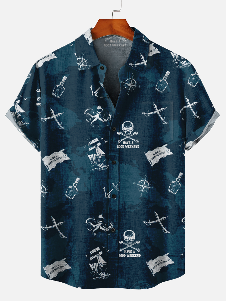 Casual Beer Vacation Pocket Shirt PLUSCLOTHESMAN