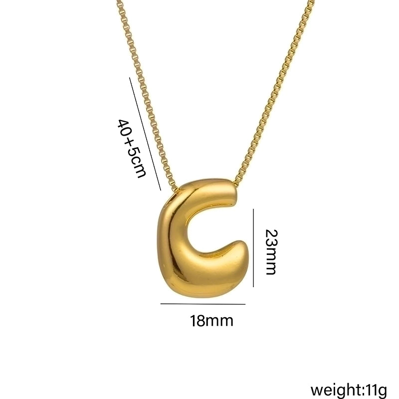 Hip-Hop Minimalist Letter Titanium Steel 18K Gold Plated Plating Pendant Necklace