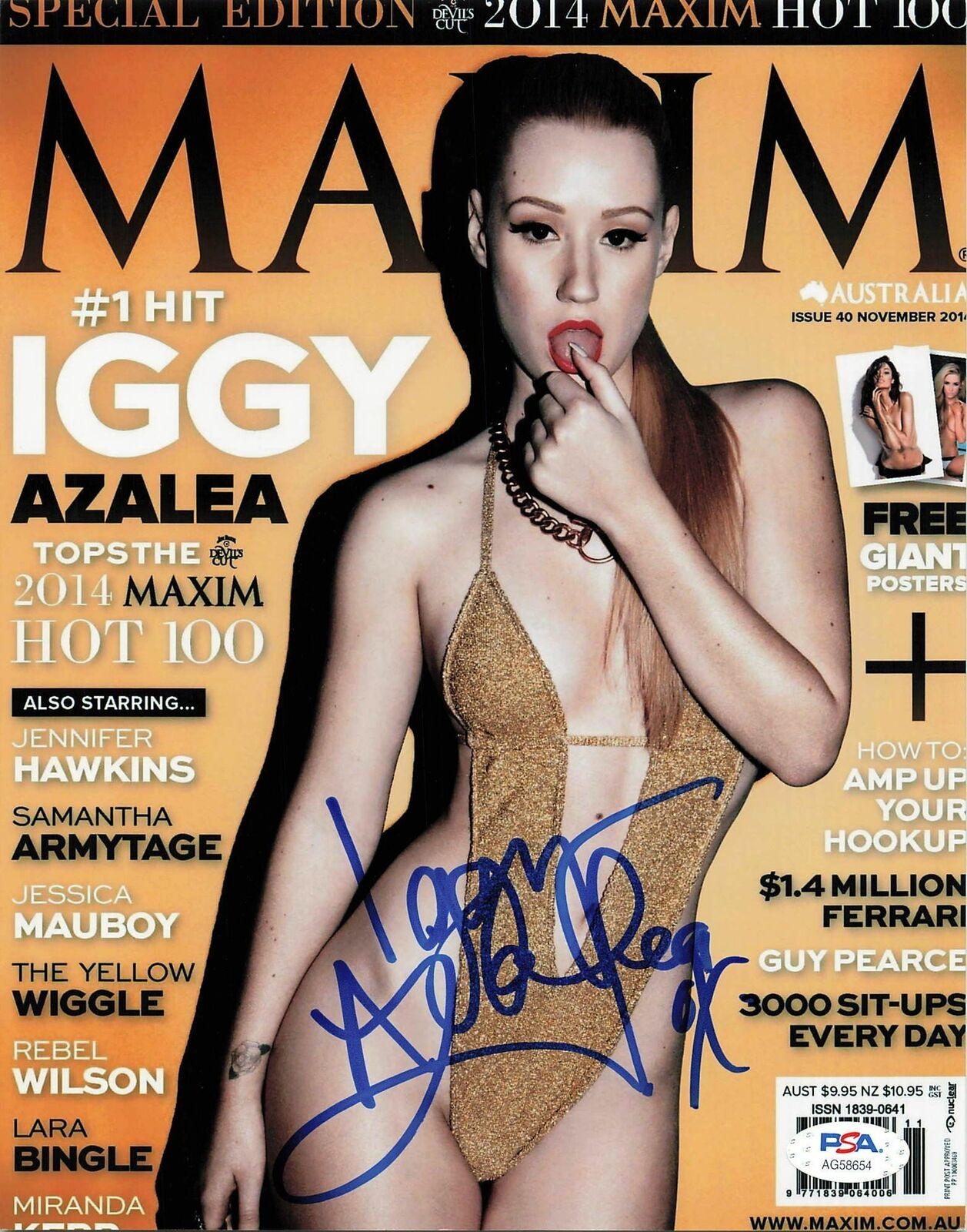 Iggy Azalea signed 8x10 Photo Poster painting PSA/DNA Autographed