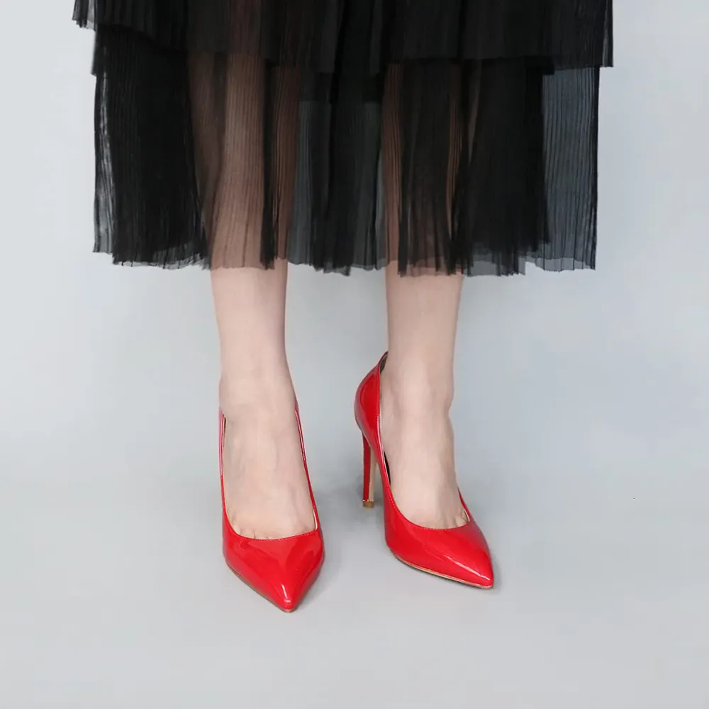 90mm Middle Heels Pointy Toe Pumps-vocosishoes
