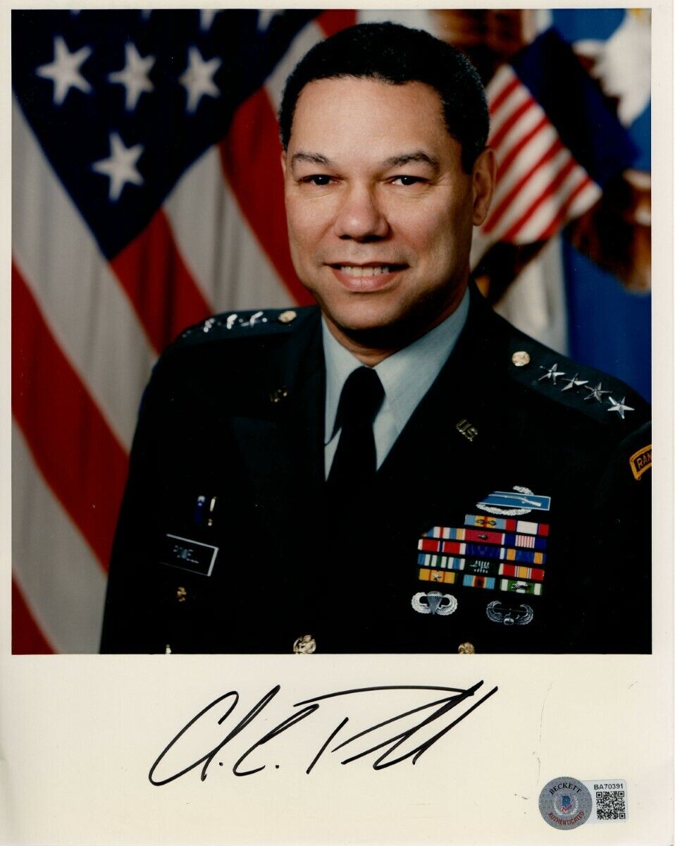 Colin Powell Signed Autographed 8X10 Photo Poster painting US General BAS BA70391