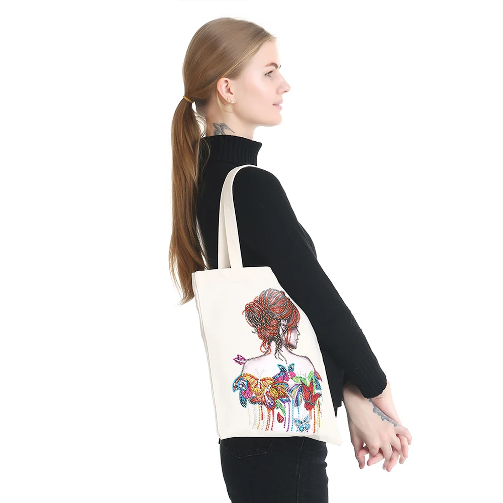DIY Diamond Painting Eco-Friendly Canvas Bag - Woman