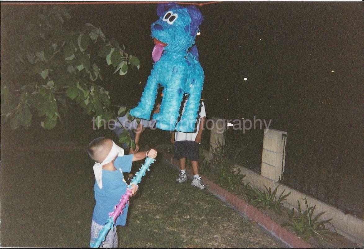 Pinata Boy FOUND Photo Poster painting ColorOriginal Snapshot VINTAGE 11 12 K