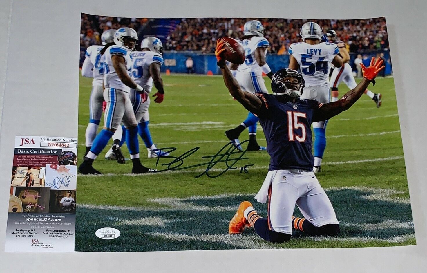 Brandon Marshall signed Chicago Bears 11x14 Photo Poster painting autographed JSA