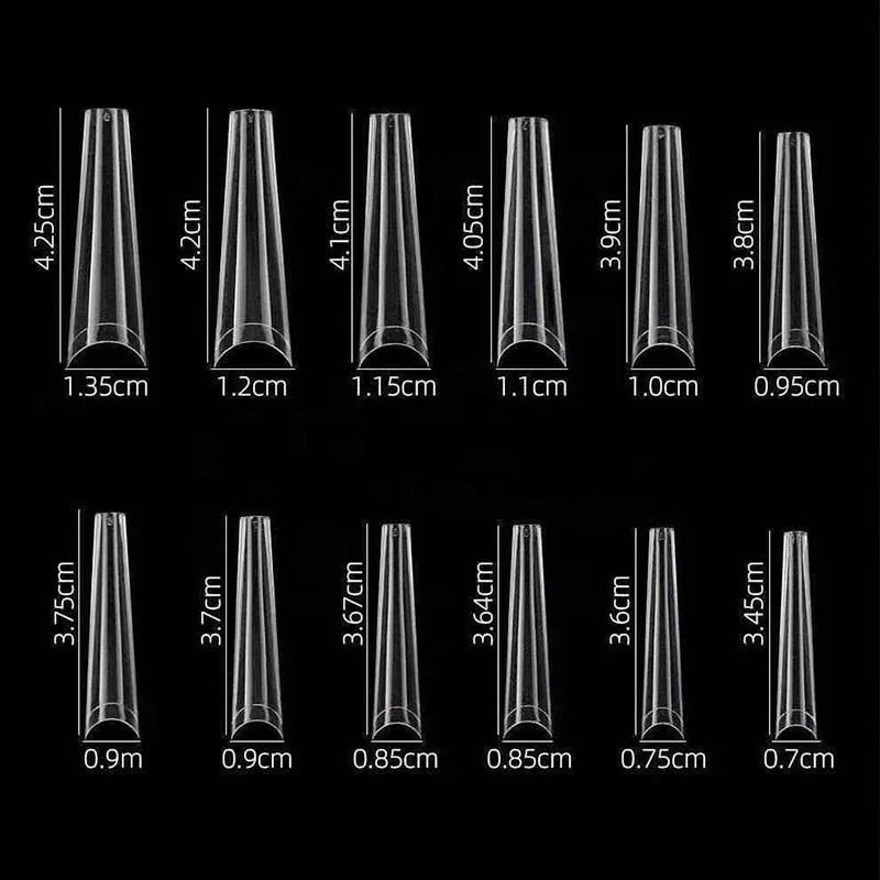 XXL Coffin Nail Tips Half Cover Extra Long C Curve Acrylic Extension Builder False Nails DIY Press On Tips Manicure Salon Supply-Nail Inspo